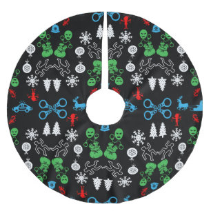 Jupon De Sapin En Polyester Brossé Décor de Noël de la police