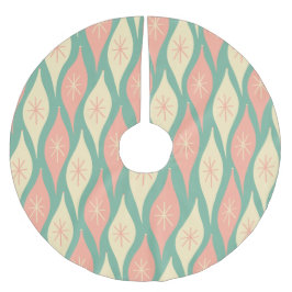 Jupon De Sapin En Polyester Brossé Décor de Noël rétro du milieu du siècle Vintage ro