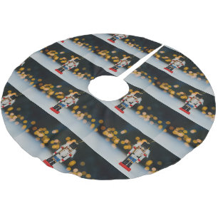 Jupon De Sapin En Polyester Brossé Décoration de noël classique casse-noisette de Sli