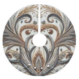 Jupon De Sapin En Polyester Brossé Design baroque glamour avec Parties scintillant et