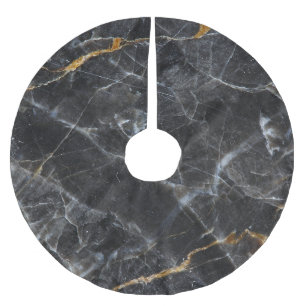 Jupon De Sapin En Polyester Brossé Design de texture Marbre blanc or