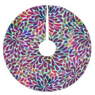Jupon De Sapin En Polyester Brossé Design floral Abstrait coloré