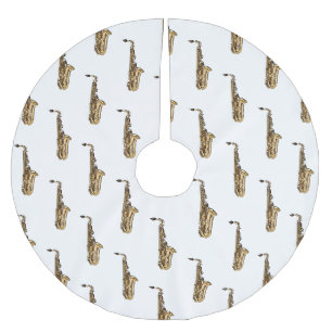 Jupon De Sapin En Polyester Brossé dessin animé saxophone