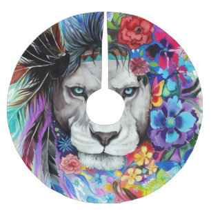 Jupon De Sapin En Polyester Brossé Dessin d'art tableau représentant le lion