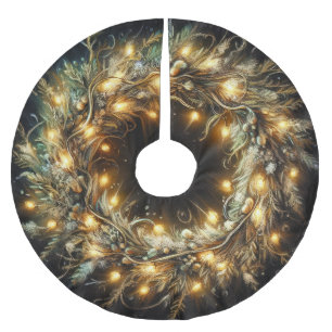 Jupon De Sapin En Polyester Brossé Dessin de Passions Dessin de Noël Wreath Jaune