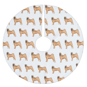 Jupon De Sapin En Polyester Brossé dessin humoristique chinois de chien Shar-Pei