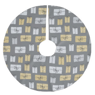 Jupon De Sapin En Polyester Brossé Doodles actuels de Noël