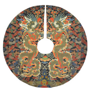 Jupon De Sapin En Polyester Brossé Dragon asiatique chinois Art coloré