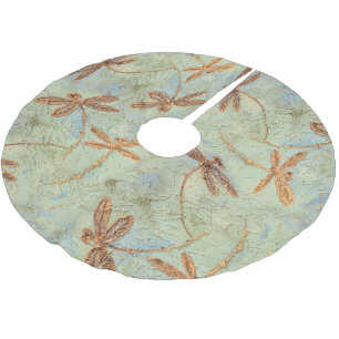 Jupon De Sapin En Polyester Brossé Dragonfly Dance Gold