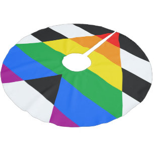 Jupon De Sapin En Polyester Brossé Drapeau de l'allié LGBTQ+