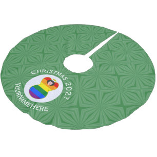 Jupon De Sapin En Polyester Brossé Drapeau de Noël Ange aux cheveux noirs Fierté Gay 