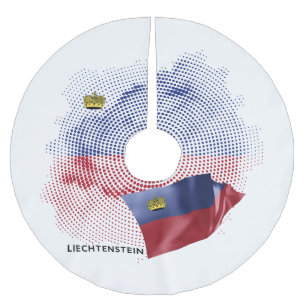 Jupon De Sapin En Polyester Brossé drapeau du Liechtenstein