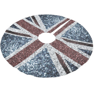 Jupon De Sapin En Polyester Brossé Drapeau du Royaume-Uni Rustic vintage scintille pa