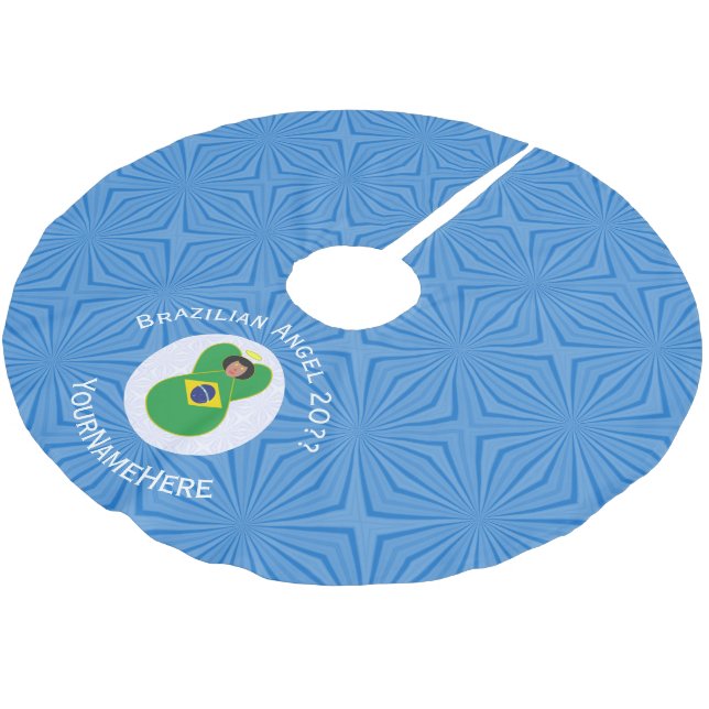 Jupon De Sapin En Polyester Brossé Drapeau Hanoukka Angel personnalisé (Angle)