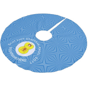 Jupon De Sapin En Polyester Brossé Drapeau personnalisé Hanukkah de l'ange rampant du