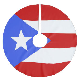 Jupon De Sapin En Polyester Brossé Drapeau Porto Rico