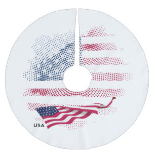 Jupon De Sapin En Polyester Brossé Drapeau USA