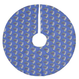 Jupon De Sapin En Polyester Brossé Drôle caricature de poisson de pêcheur