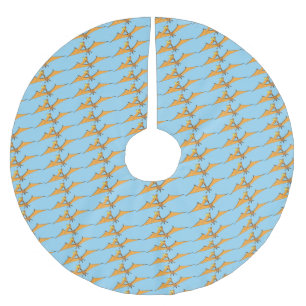 Jupon De Sapin En Polyester Brossé Drôle mignon dessin animé de pterodactyle volant o