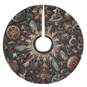 Jupon De Sapin En Polyester Brossé Dur Pasteurs Dessiner Motifs de Noël