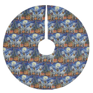 Jupon De Sapin En Polyester Brossé Éffrayant d'Halloween dalmate