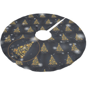 Jupon De Sapin En Polyester Brossé Élégant cadeau d'arbre de Noël