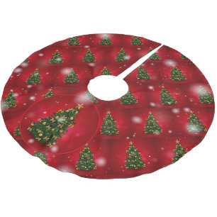 Jupon De Sapin En Polyester Brossé Élégant cadeau d'arbre de Noël