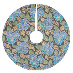 Jupon De Sapin En Polyester Brossé Élégant Fleur Bleu Périwinkle Floral Classic