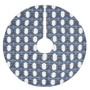 Jupon De Sapin En Polyester Brossé Elégant Mod Blue Abstrait Scarab Motif