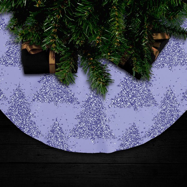 Jupon De Sapin En Polyester Brossé Élégant Motif d'arbre | Charmante Lavande Noël (Créateur téléchargé)