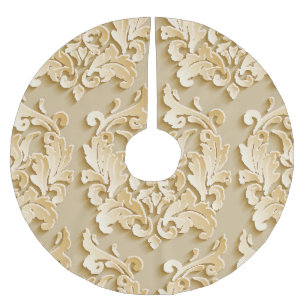 Jupon De Sapin En Polyester Brossé Elégant motif de Damas Vintage texture