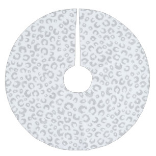 Jupon De Sapin En Polyester Brossé Élégant Parties scintillant d'argent Motif Leopard