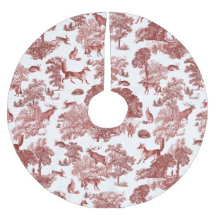 Jupon De Sapin En Polyester Brossé Élégant Vintage Red Fox Woodland