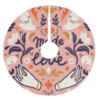 Jupon De Sapin En Polyester Brossé Éléments d'amour : composition rose vintage.