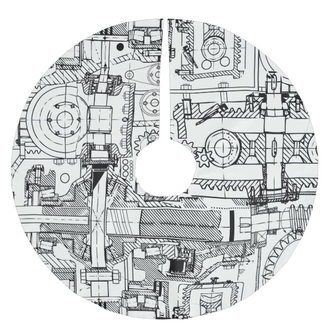 Jupon De Sapin En Polyester Brossé Engins de ver : Machines Techniques Simples. (Devant)