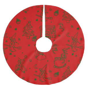 Jupon De Sapin En Polyester Brossé épiphanie noël sorcière befana rouge