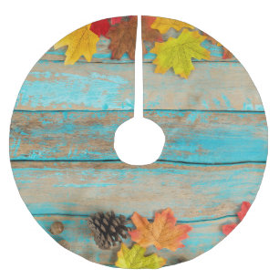 Jupon De Sapin En Polyester Brossé Érable d'automne : cadre naturel Pinecone.