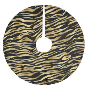 Jupon De Sapin En Polyester Brossé Espèce noire et or abstrait n° 1