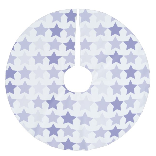 Jupon De Sapin En Polyester Brossé Étoiles Patriotique Blue Ombre (Devant)