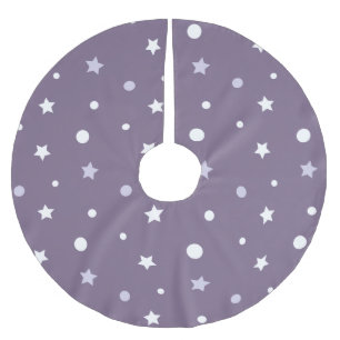 Jupon De Sapin En Polyester Brossé Étoiles violettes
