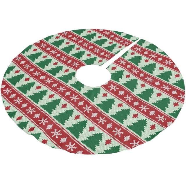 Jupon De Sapin En Polyester Brossé Evergreens & Snowflakes Knit (Angle)