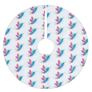 Jupon De Sapin En Polyester Brossé Exotic Rainbow Hummingbird