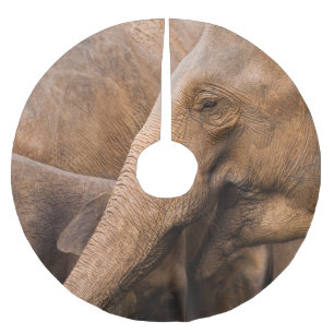 Jupon De Sapin En Polyester Brossé Famille des éléphants : Faune majestueuse