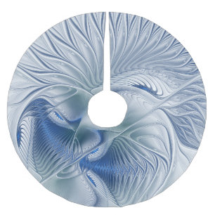 Jupon De Sapin En Polyester Brossé Fantaisie dynamique Abstrait Tons bleus Art fracta