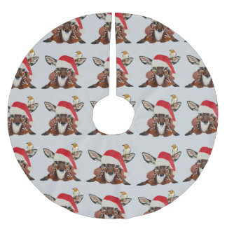 JUPON DE SAPIN EN POLYESTER BROSSÉ FAWN & GOLDEN BIRD CHRISTMAS