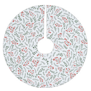 Jupon De Sapin En Polyester Brossé Ferme campagne rouge blanc vert feuillage motif