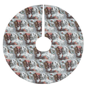 Jupon De Sapin En Polyester Brossé Festive de Noël de Chien Setter anglais