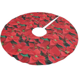 Jupon De Sapin En Polyester Brossé Fête de Poinsettia