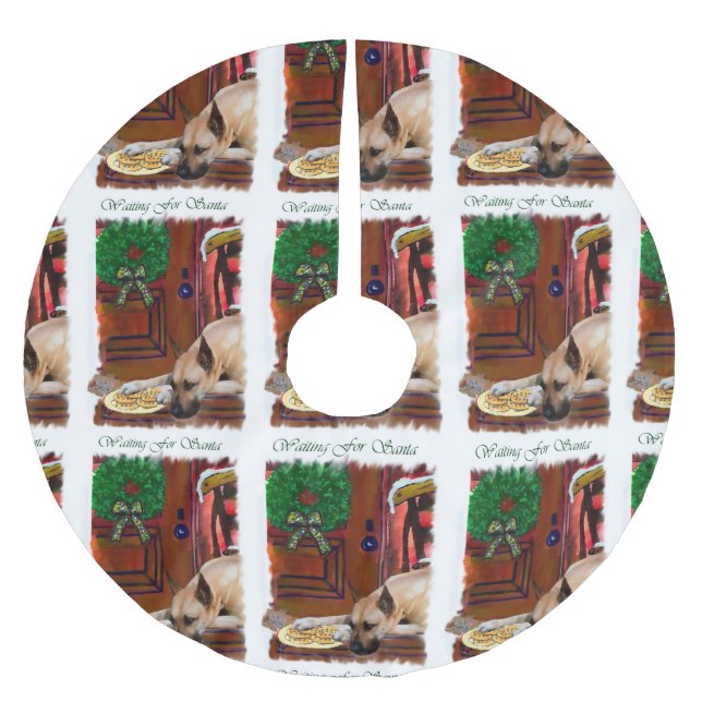 Jupon De Sapin En Polyester Brossé Fête Noël grand Danse (Devant)