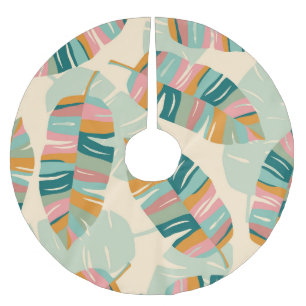 Jupon De Sapin En Polyester Brossé Feuilles tropicaux Abstraits : Moderne sans coutur